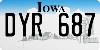 IA license plate DYR687