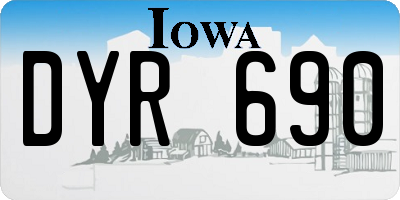 IA license plate DYR690