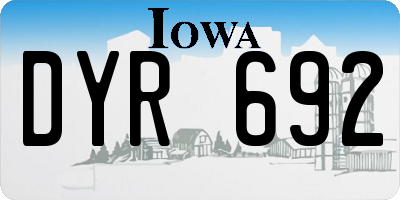IA license plate DYR692