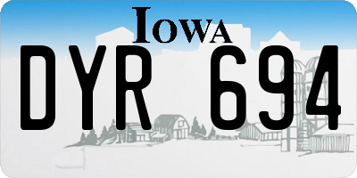 IA license plate DYR694