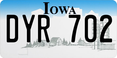 IA license plate DYR702