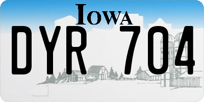 IA license plate DYR704