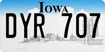 IA license plate DYR707