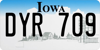 IA license plate DYR709