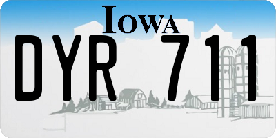 IA license plate DYR711