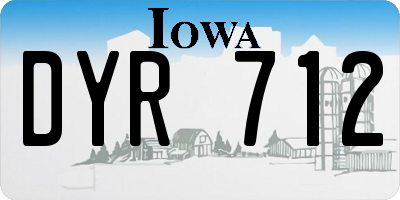 IA license plate DYR712