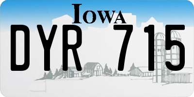 IA license plate DYR715