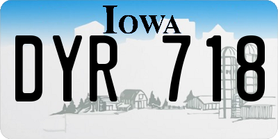 IA license plate DYR718