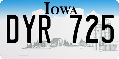 IA license plate DYR725