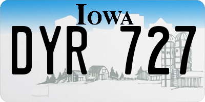 IA license plate DYR727