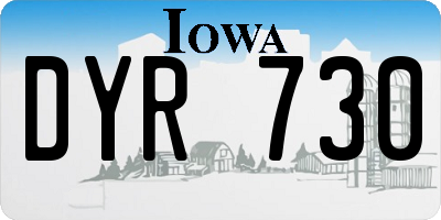 IA license plate DYR730