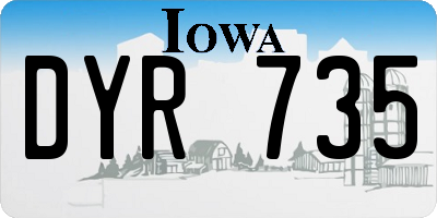 IA license plate DYR735