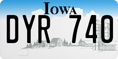 IA license plate DYR740