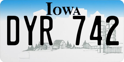 IA license plate DYR742