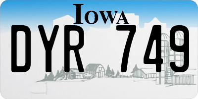 IA license plate DYR749