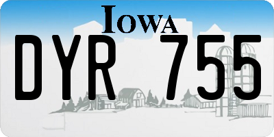 IA license plate DYR755