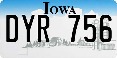IA license plate DYR756