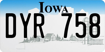 IA license plate DYR758