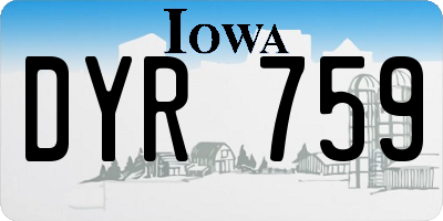 IA license plate DYR759