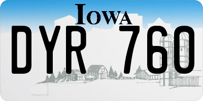IA license plate DYR760