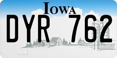 IA license plate DYR762