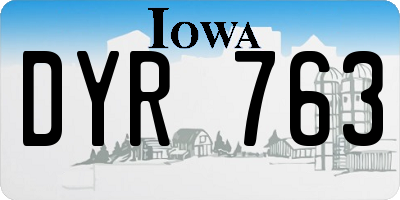 IA license plate DYR763