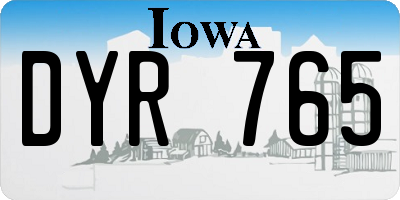 IA license plate DYR765