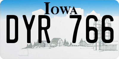 IA license plate DYR766