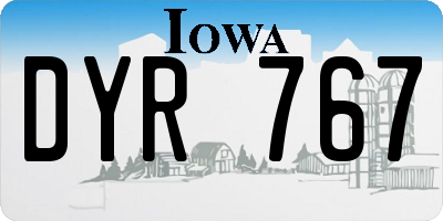 IA license plate DYR767