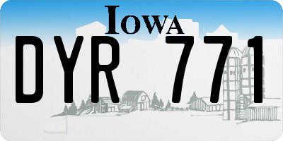 IA license plate DYR771