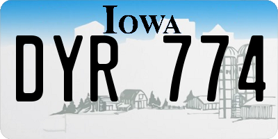 IA license plate DYR774