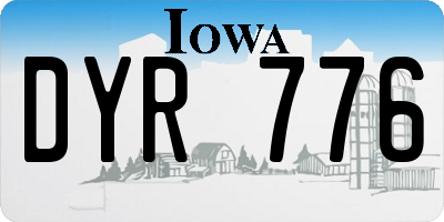 IA license plate DYR776