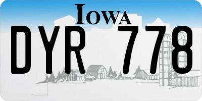 IA license plate DYR778