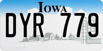 IA license plate DYR779