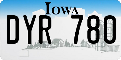 IA license plate DYR780