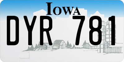 IA license plate DYR781