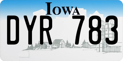 IA license plate DYR783