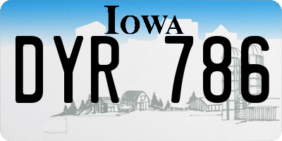 IA license plate DYR786