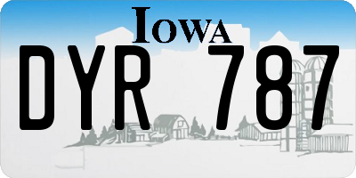 IA license plate DYR787