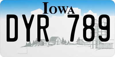 IA license plate DYR789