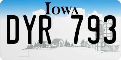 IA license plate DYR793