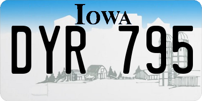 IA license plate DYR795