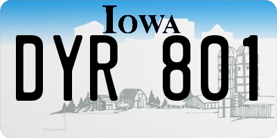 IA license plate DYR801