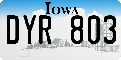 IA license plate DYR803
