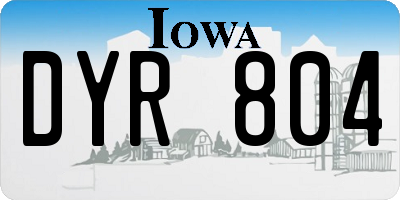 IA license plate DYR804