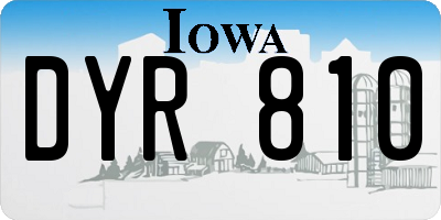 IA license plate DYR810