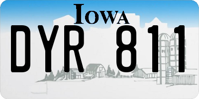 IA license plate DYR811