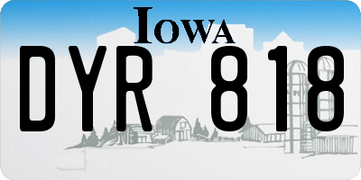 IA license plate DYR818