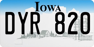 IA license plate DYR820