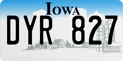 IA license plate DYR827